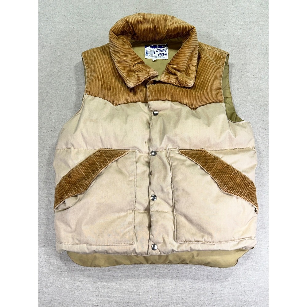 Vintage DOWN WIND Men's Medium DOWN Filled Western Corduroy Vest USA MADE‎